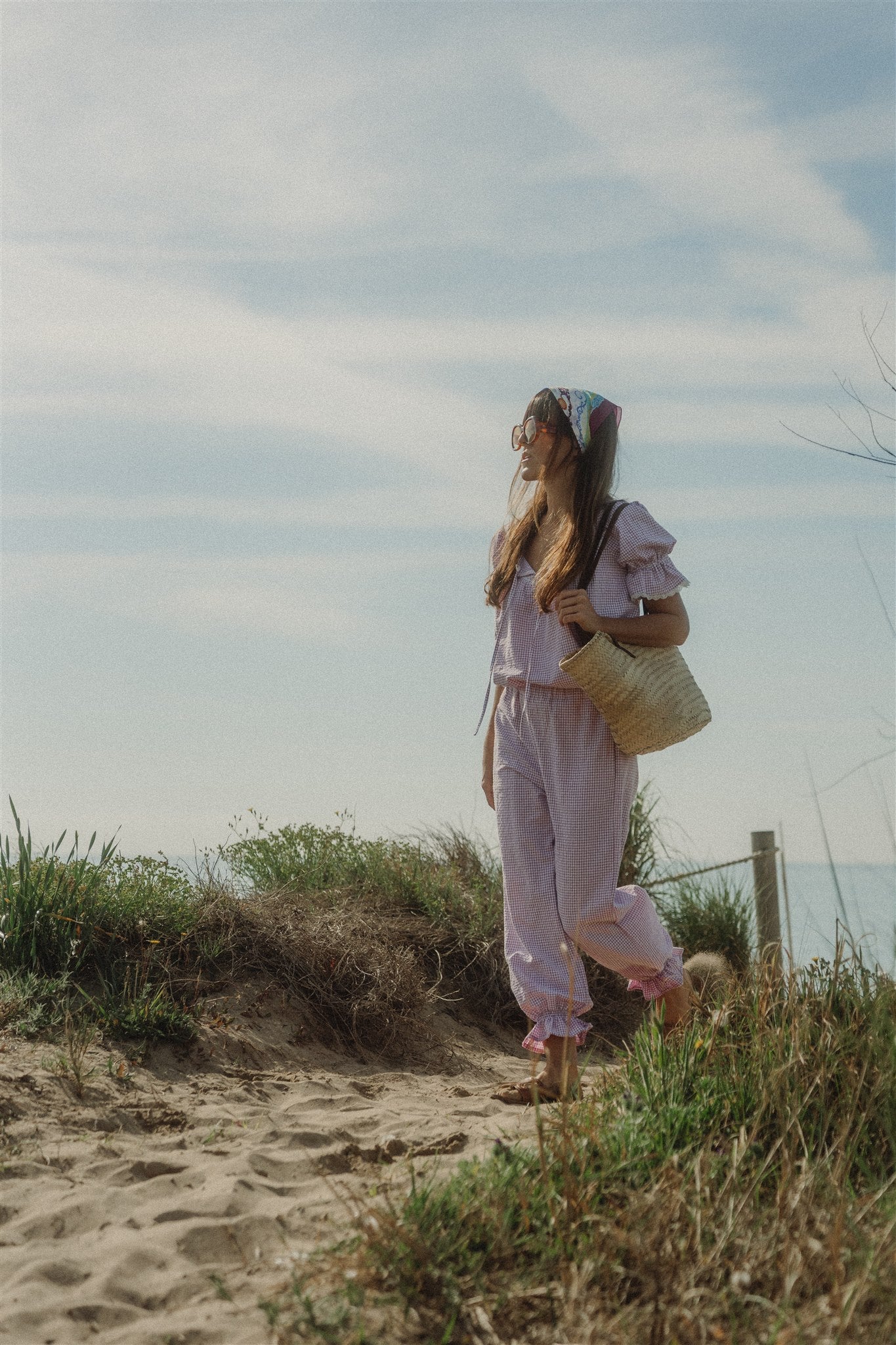 DAHLIA PYJAMA SET - Lavender Gingham