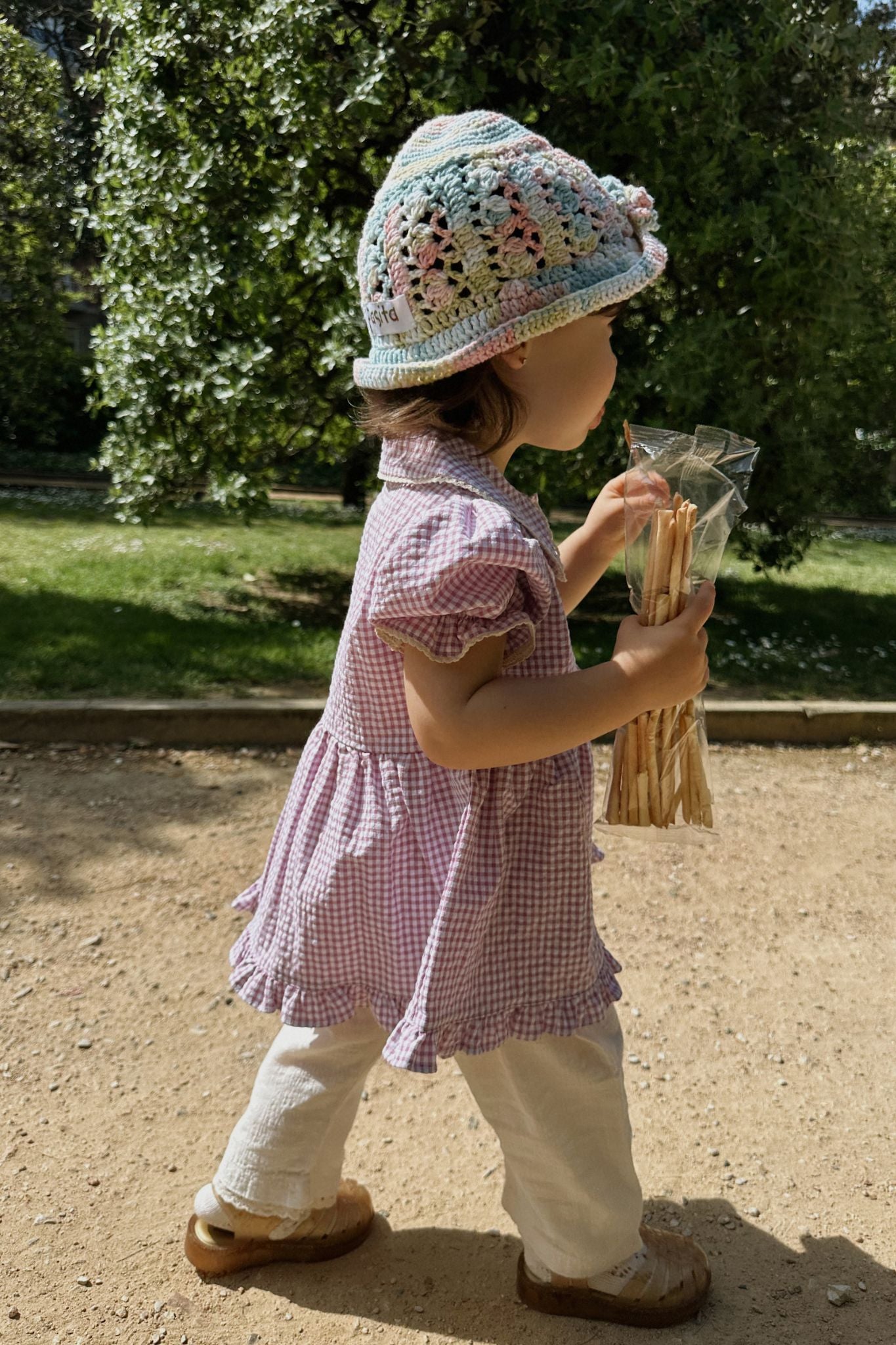 DAISY PYJAMA BLOUSE - Lavender Gingham.