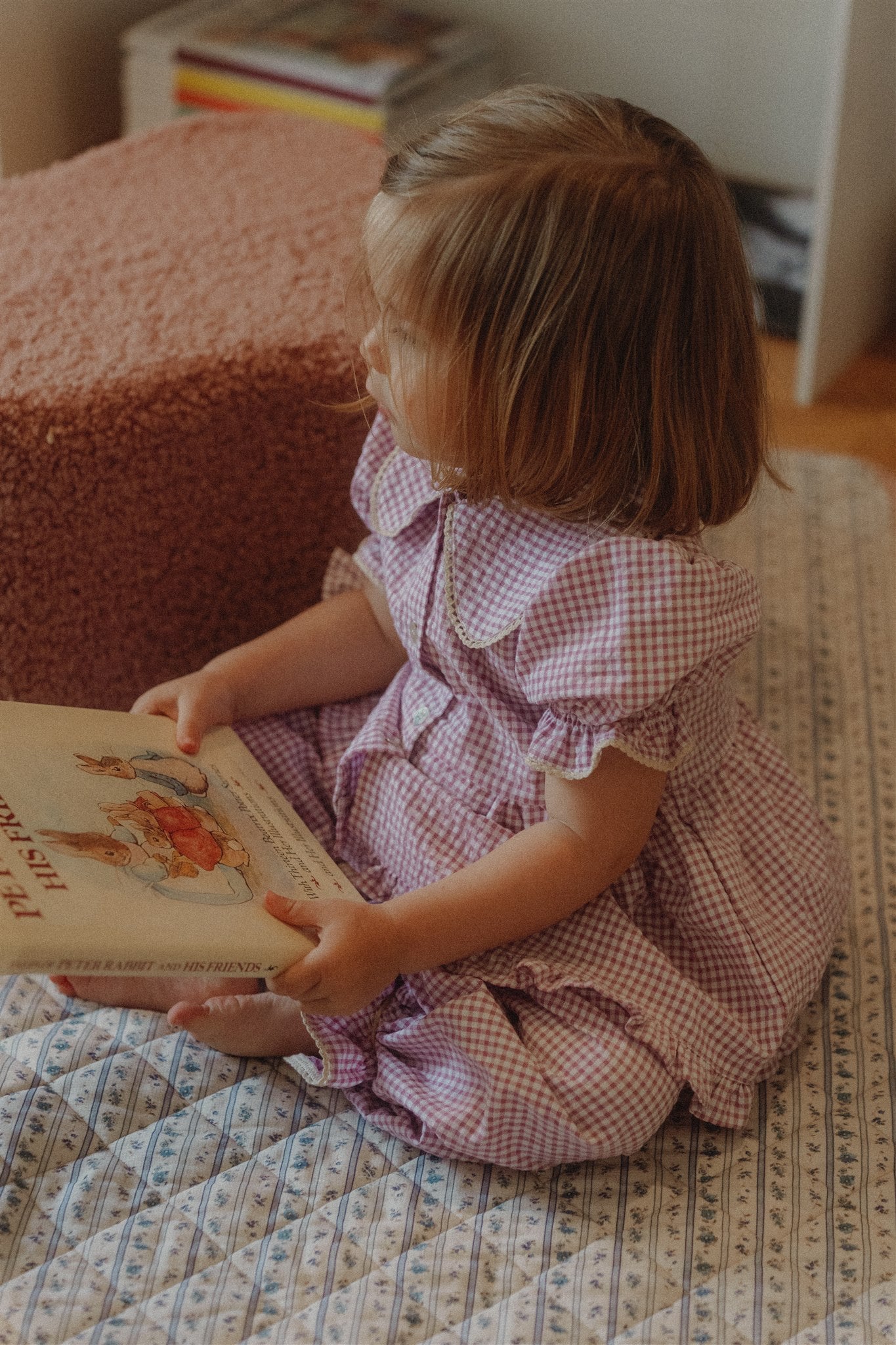DAISY PYJAMA SET - Lavender Gingham.