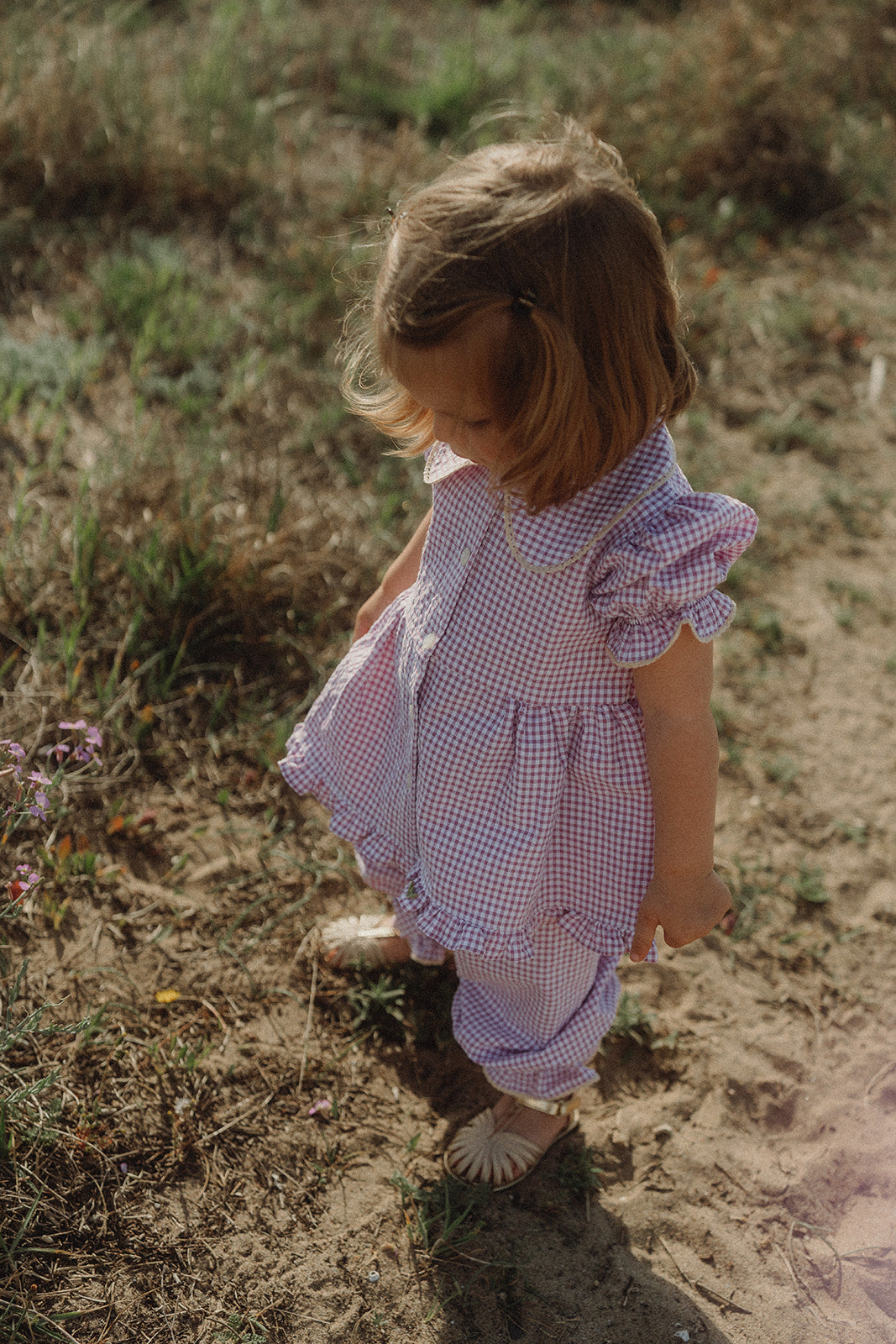 DAISY PYJAMA SET - Lavender Gingham.