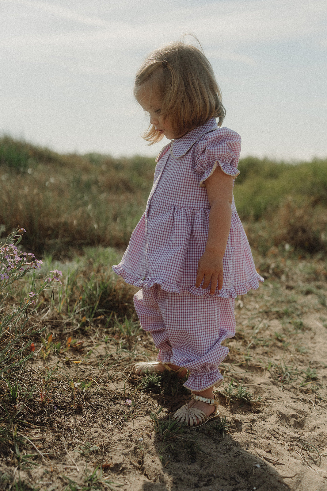 DAISY PYJAMA SET - Lavender Gingham.