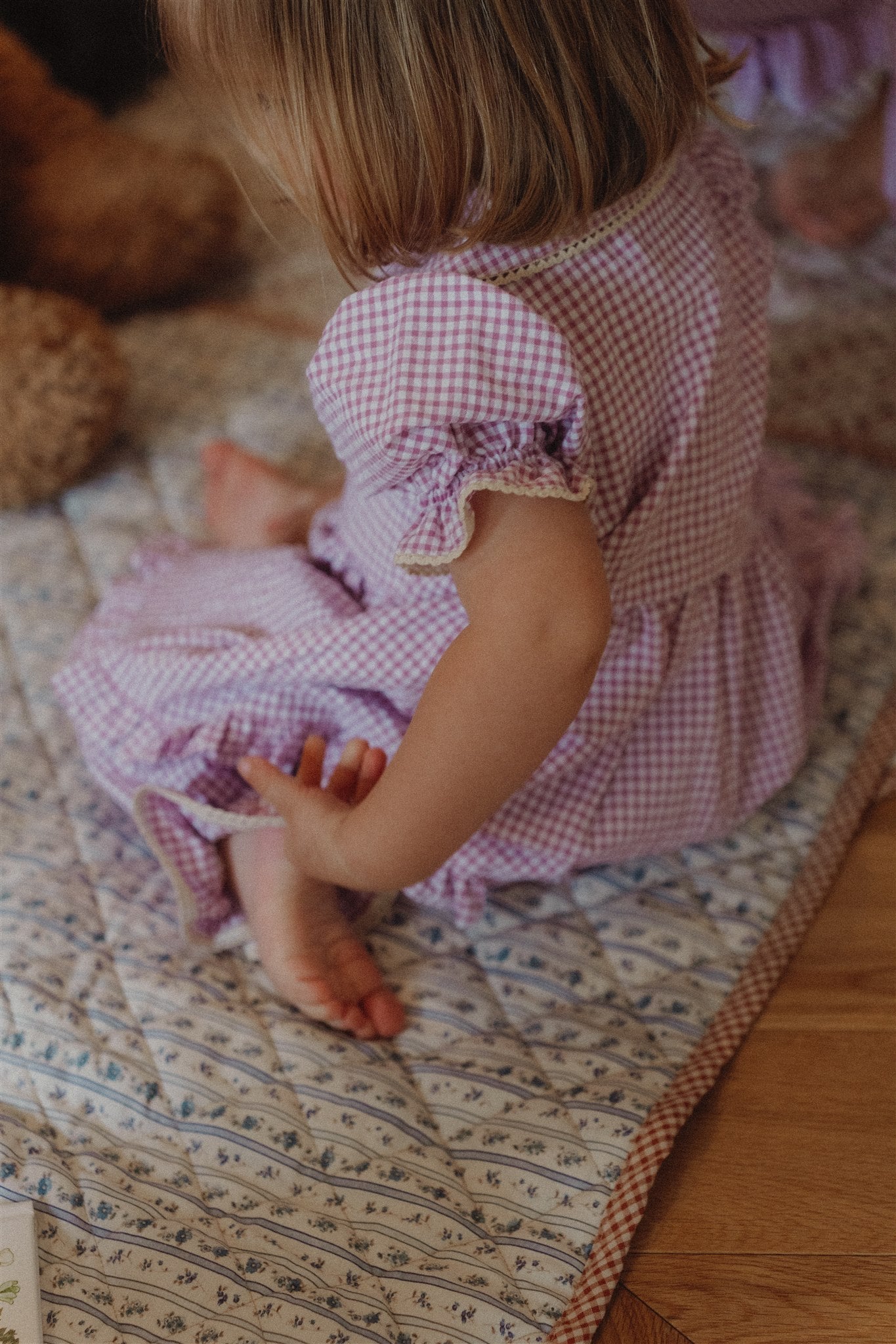 DAISY PYJAMA SET - Lavender Gingham.