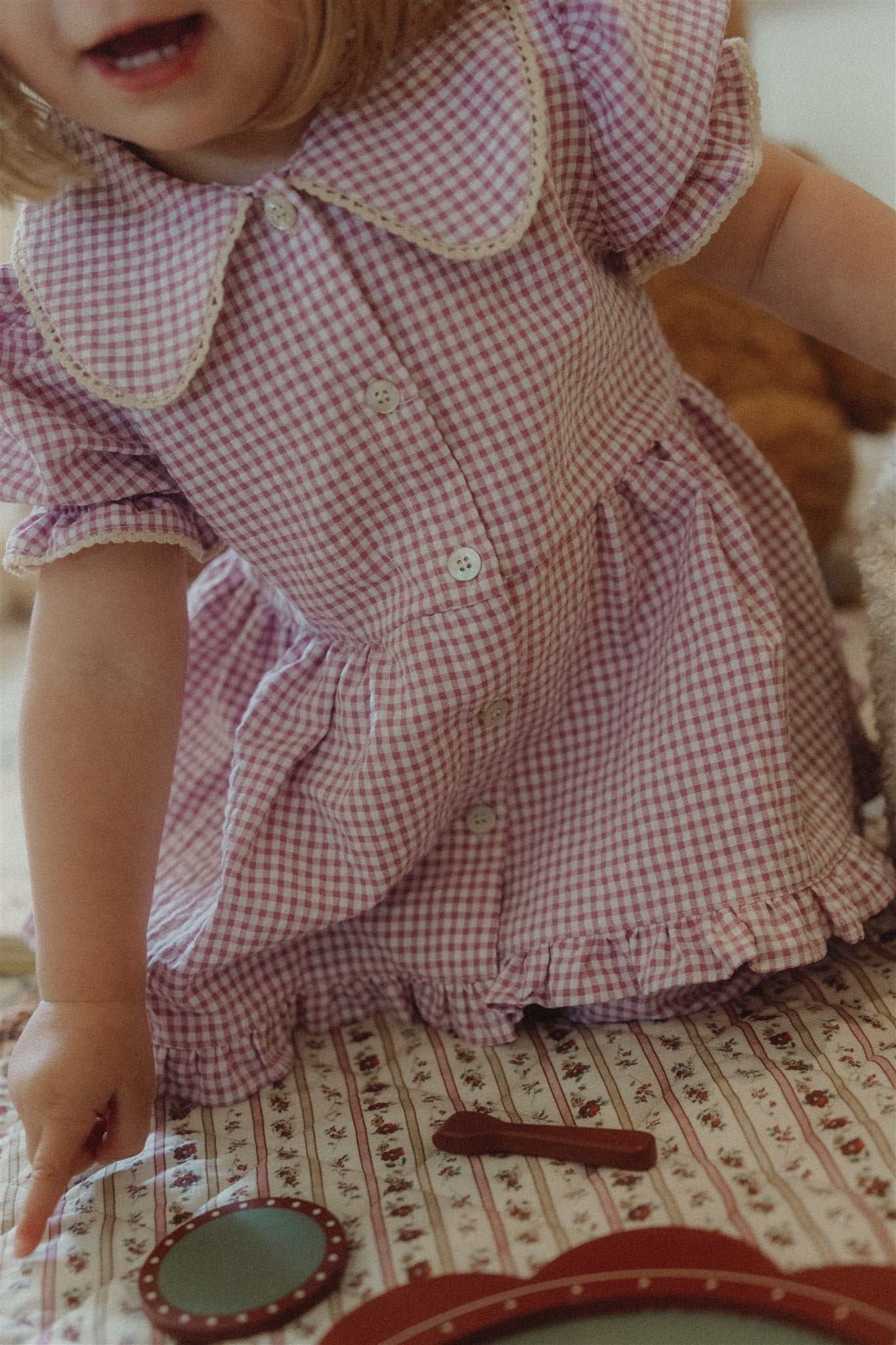 DAISY PYJAMA SET - Lavender Gingham.