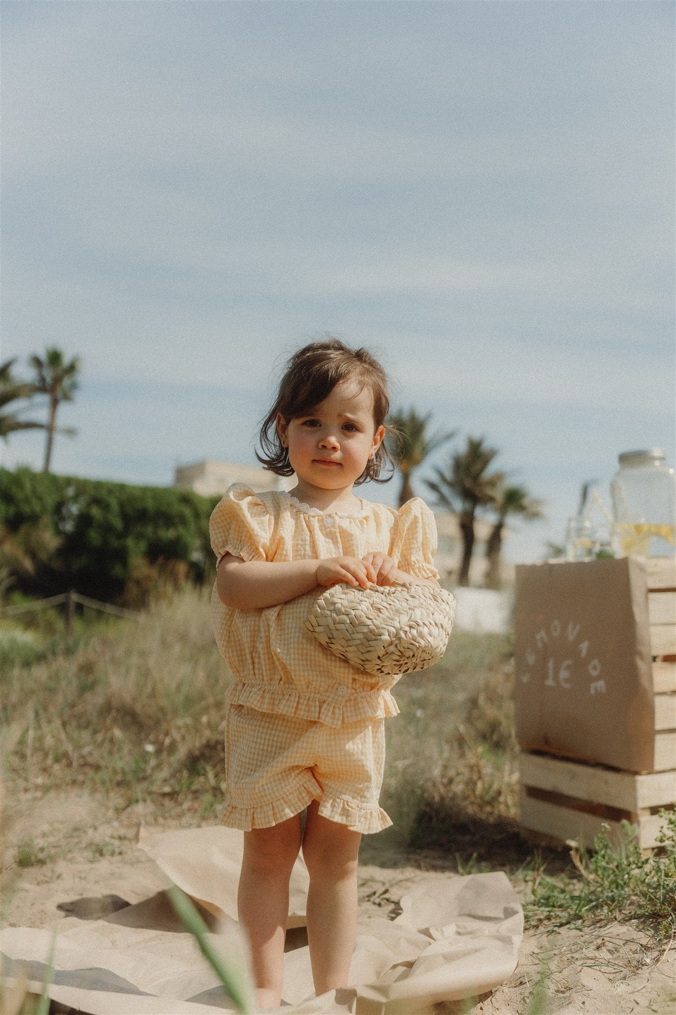 POPPY PYJAMA SET - Buttercup Yellow Gingham.