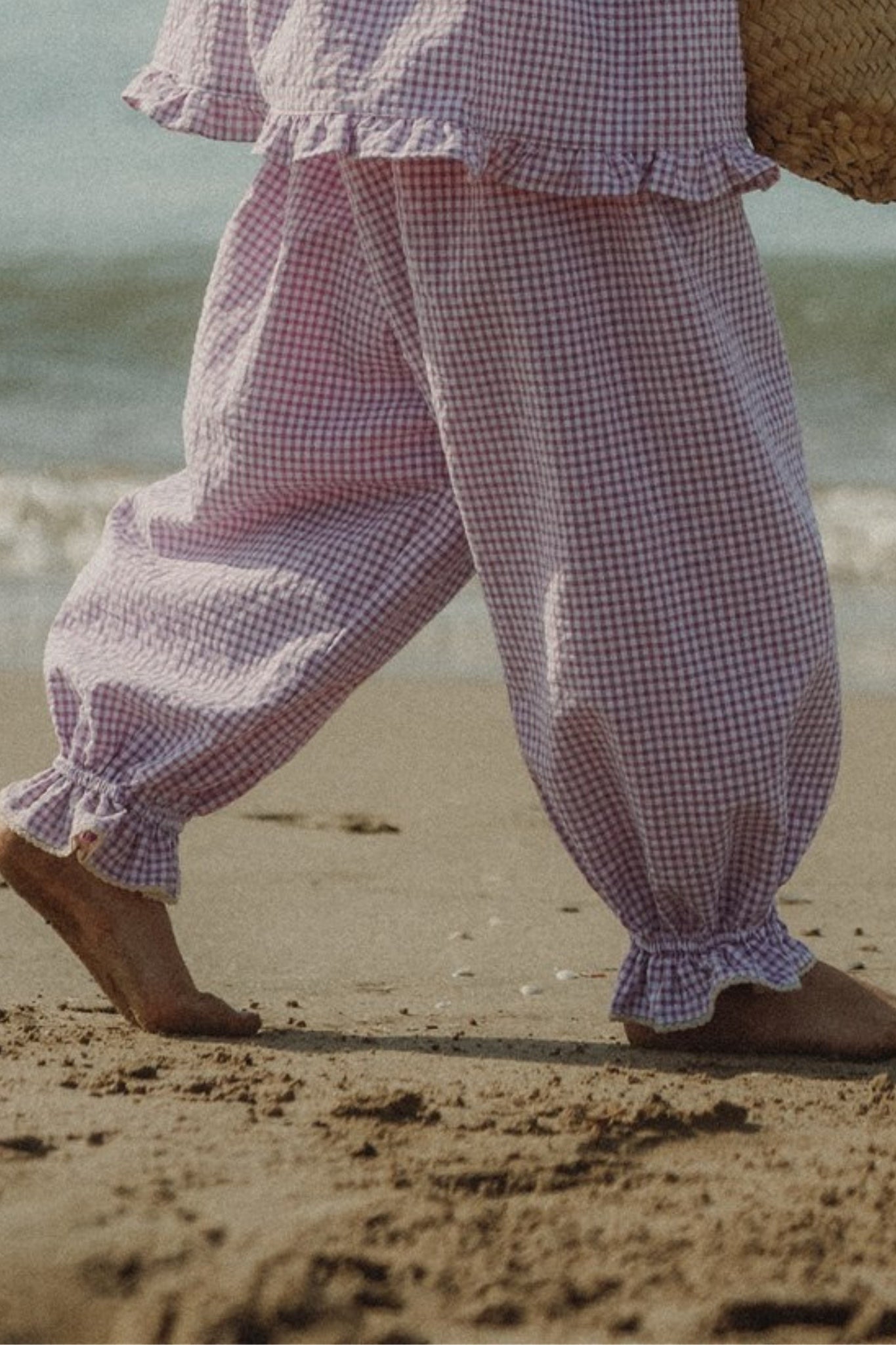 DAISY PANTS - Lavender Gingham.