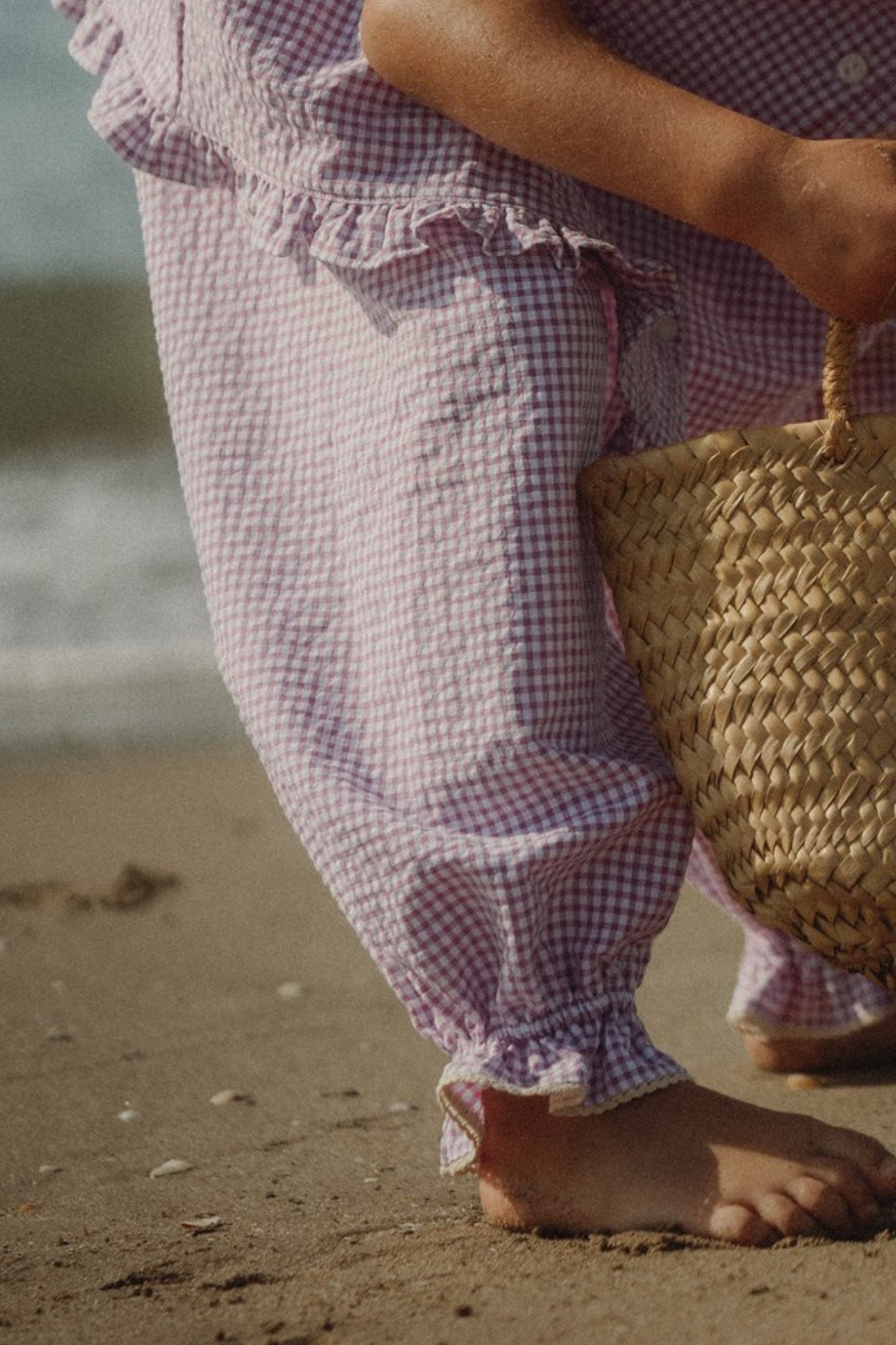 DAISY PANTS - Lavender Gingham.