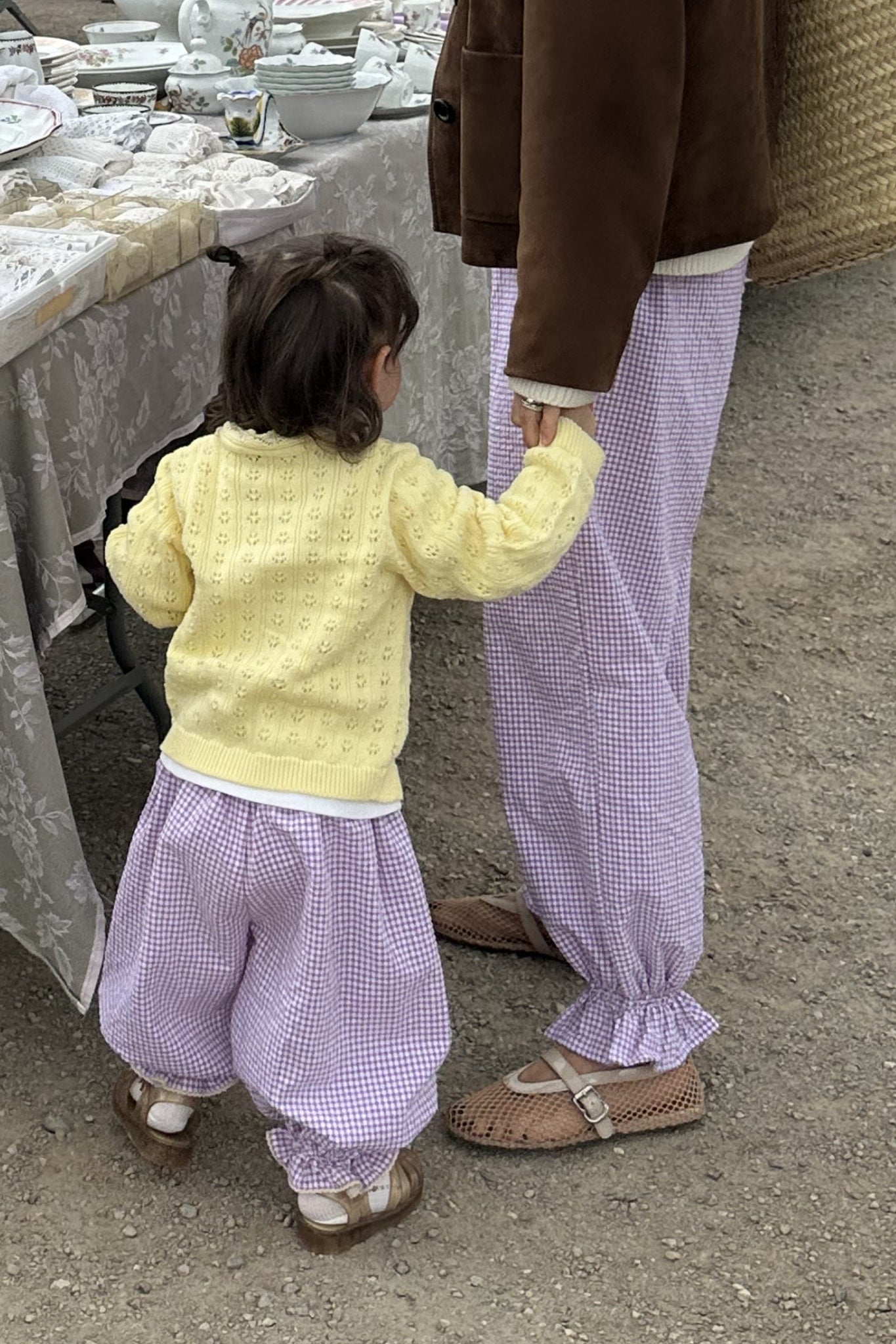 DAISY PANTS - Lavender Gingham.
