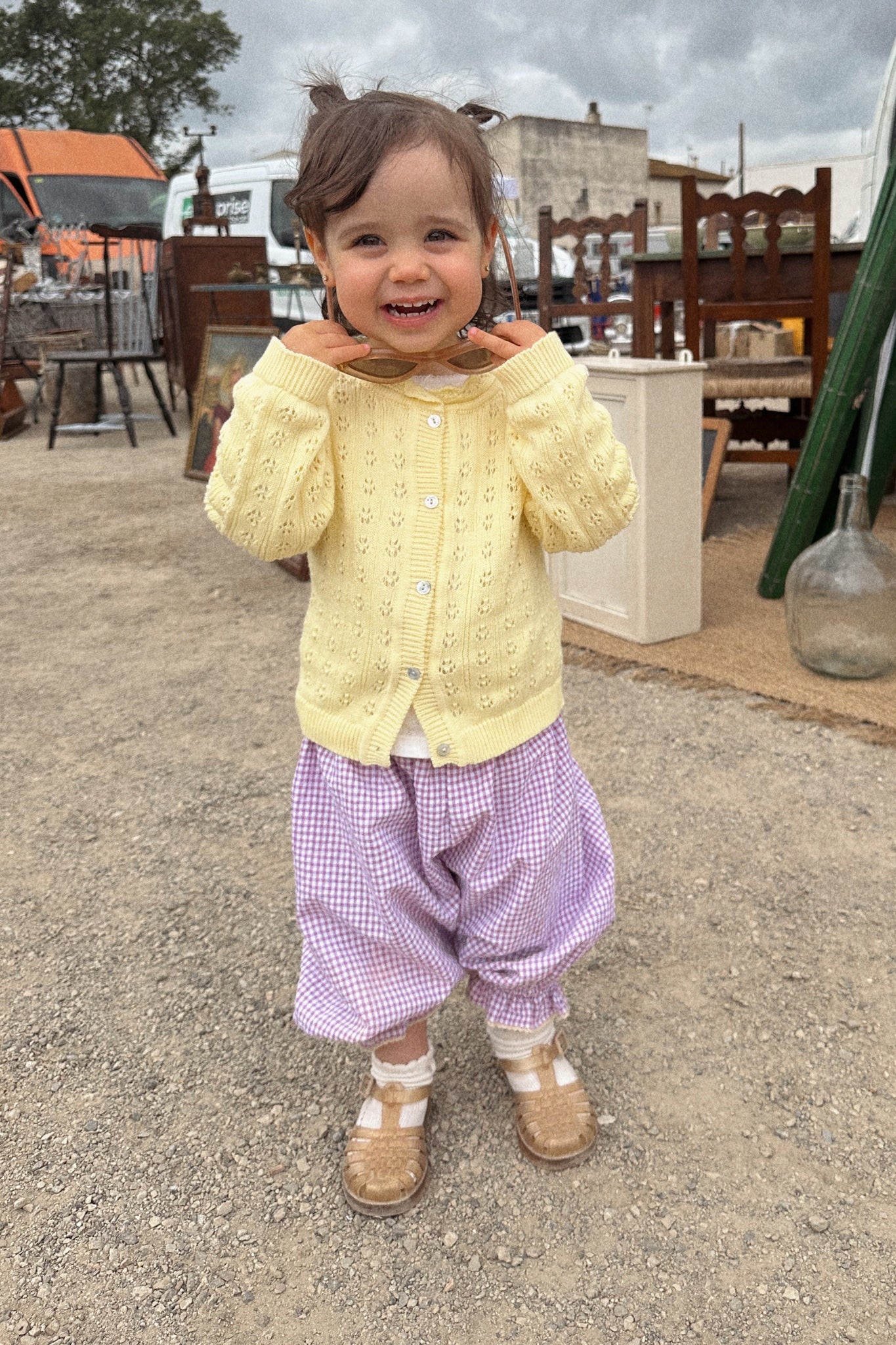 DAISY PANTS - Lavender Gingham.